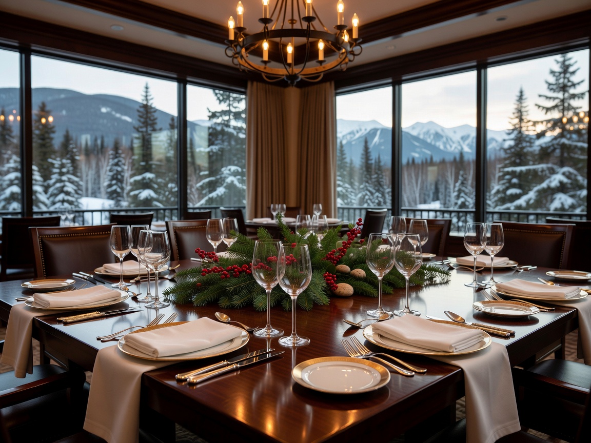Elegant dining table setting at a Canadian luxury hotel restaurant