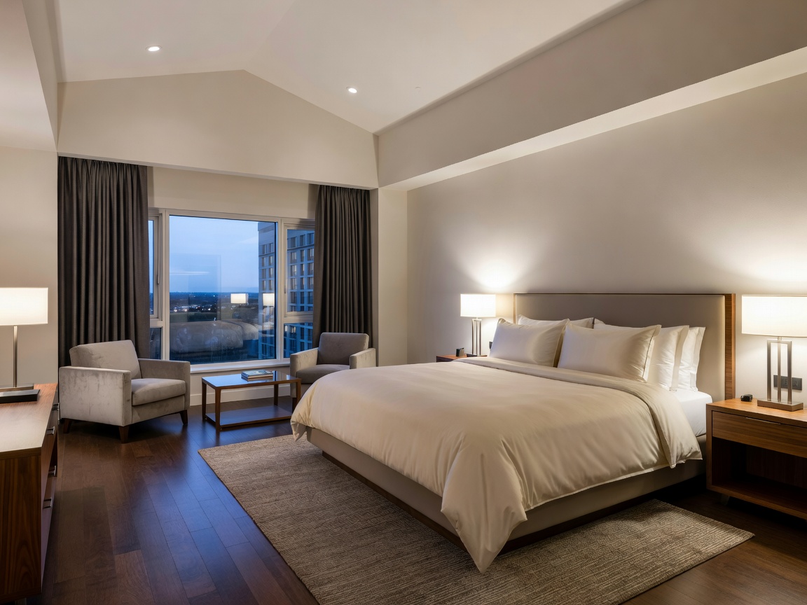 Spacious renovated suite bedroom at Casino Rama Resort